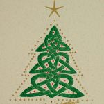 Knotwork Christmas Tree Gocco Print 1995