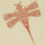Knotwork Dragonfly Gocco Print (on natural)