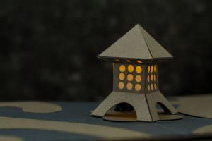 Garden Lantern Origamic Architecture / Kirigami with integrated electronics