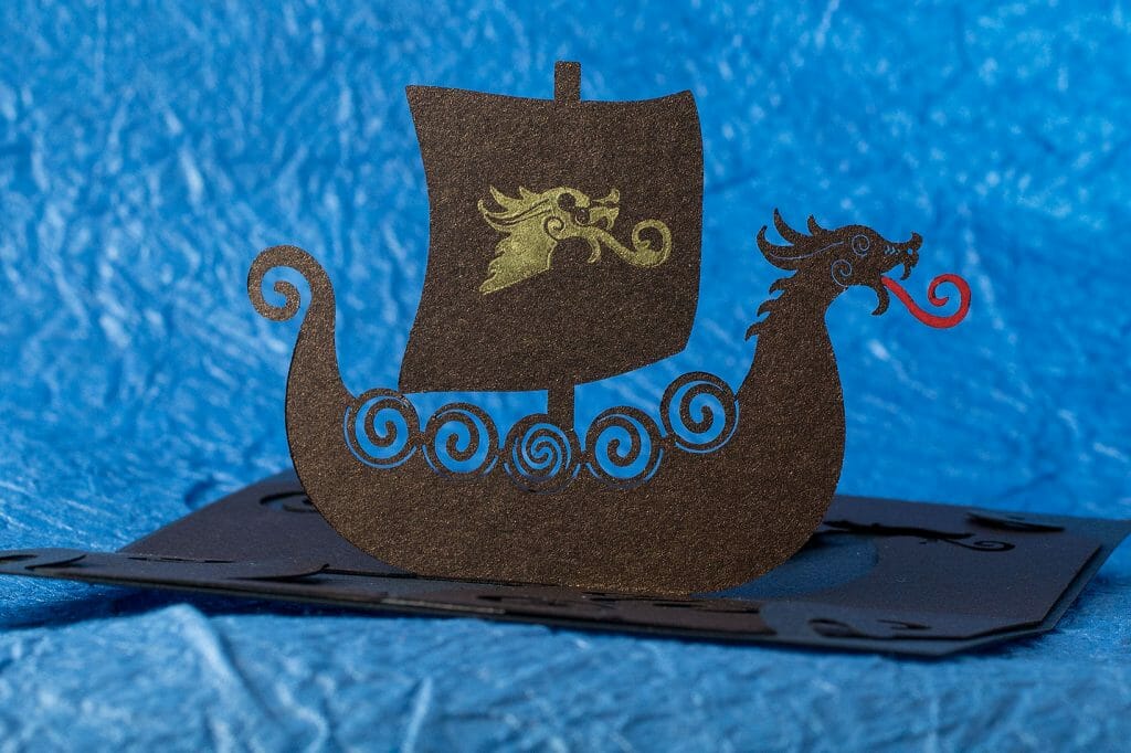 Viking Longship Origamic Architecture Pop Up Card