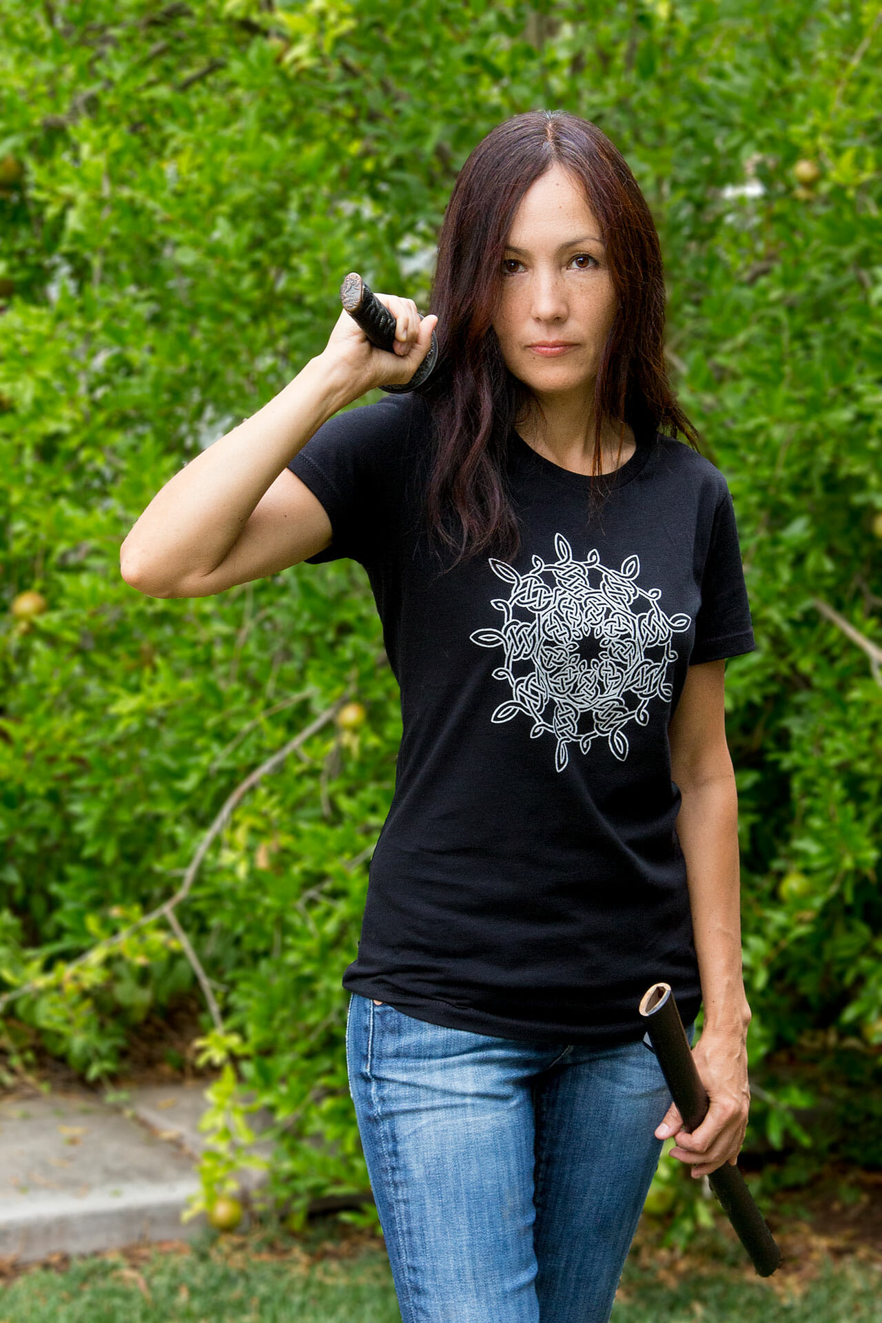 Silver Snowflake Celtic Knotwork Women's Fitted T-Shirt