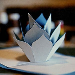 Blue Lotus Origamic Architecture Pop Up Card by Andrew Crawford