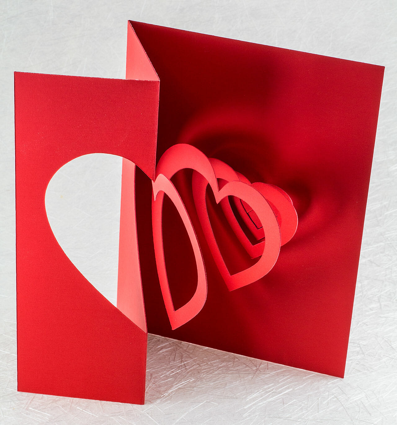 Helical Heart Pop Up Card - Evermore Stud.io With Twisting Hearts Pop Up Card Template