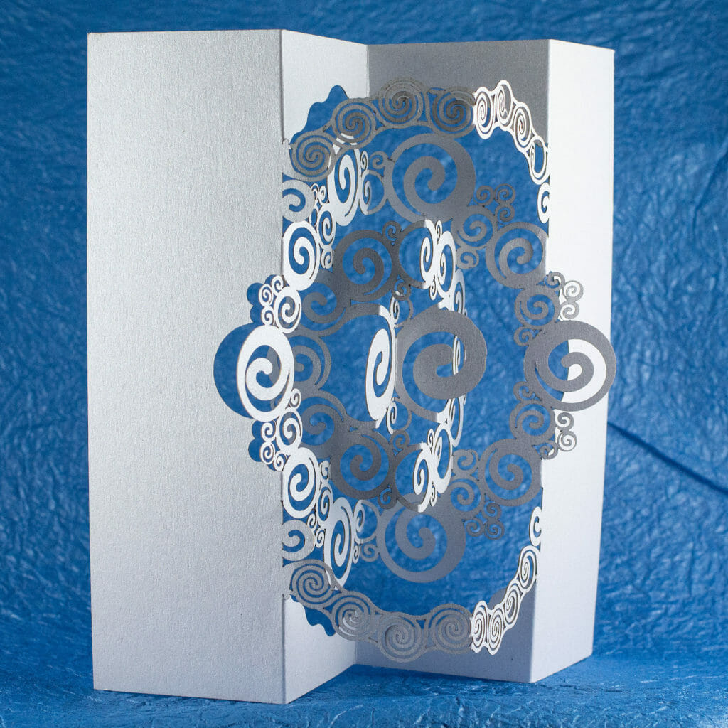 Spiraling (2018 Holiday OA/Kirigami Pop Up Card in white)