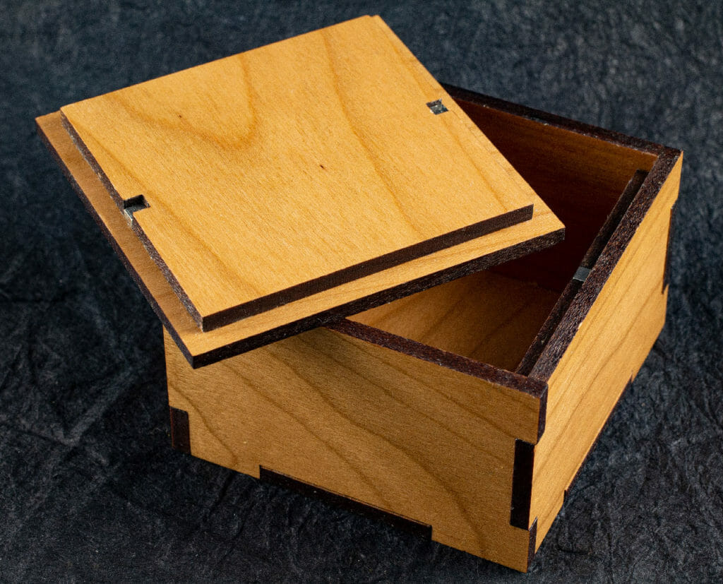 Cherry Hardwood Box with Maple Celtic Spiral Inlay (interior)