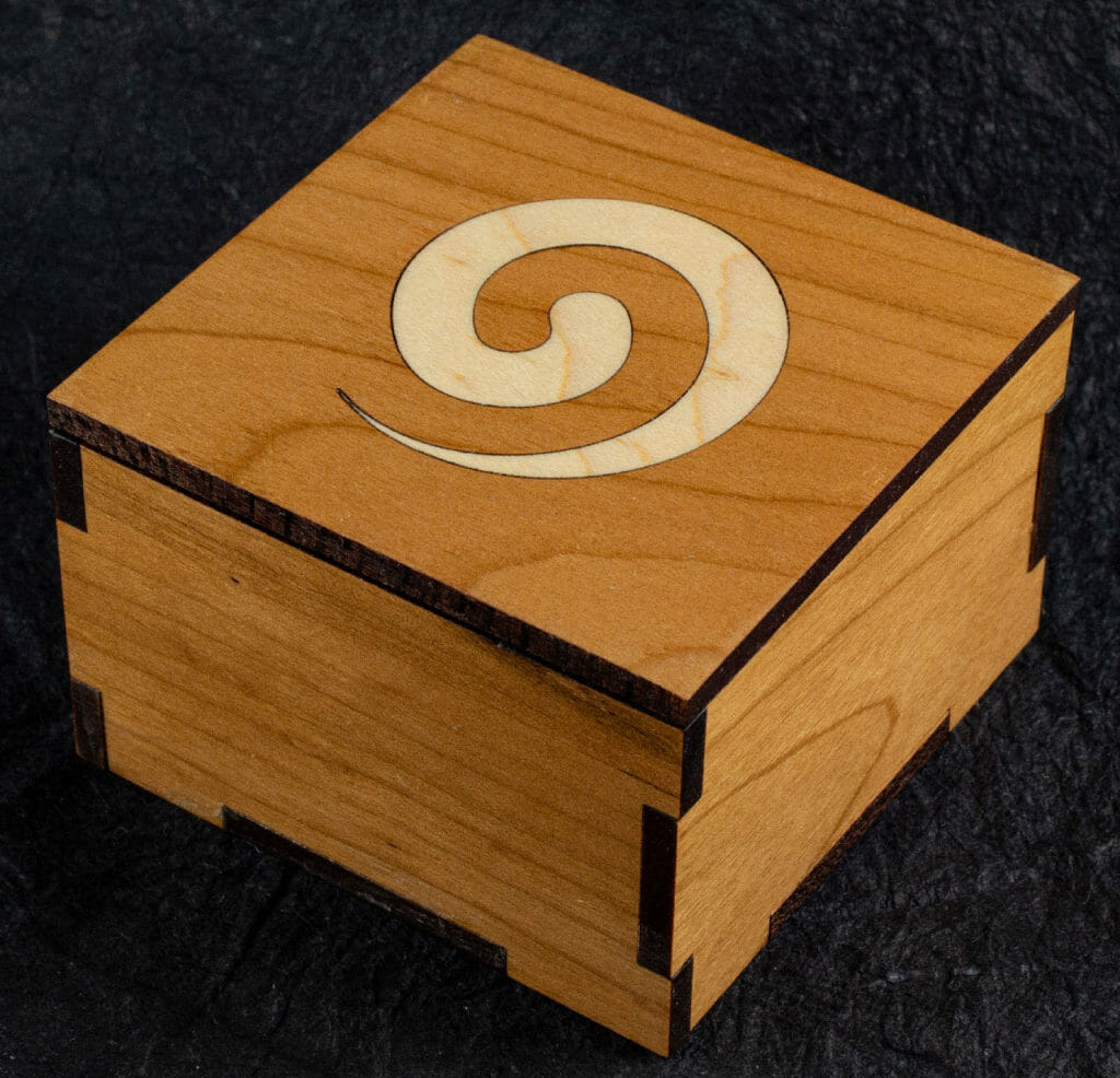 Cherry Hardwood Box with Maple Celtic Spiral Inlay