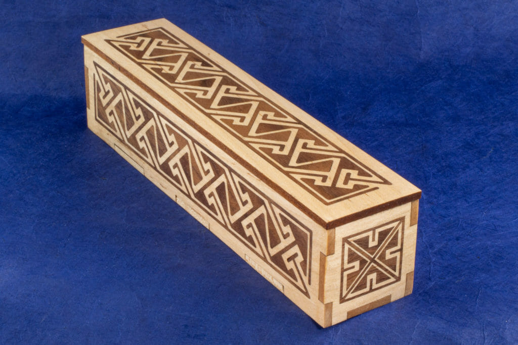Long Inlaid Celtic Key Pattern Box