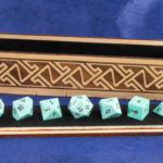 Long Inlaid Celtic Key Pattern Box / Dice Vault