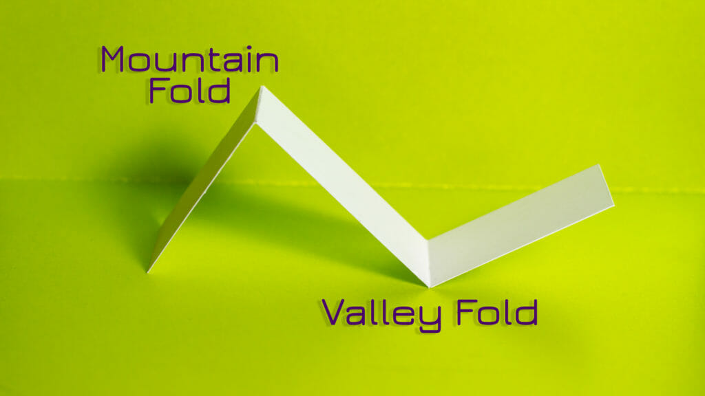 mountain folds vs. valley folds