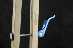 Stitching pony cam clamp and body close up