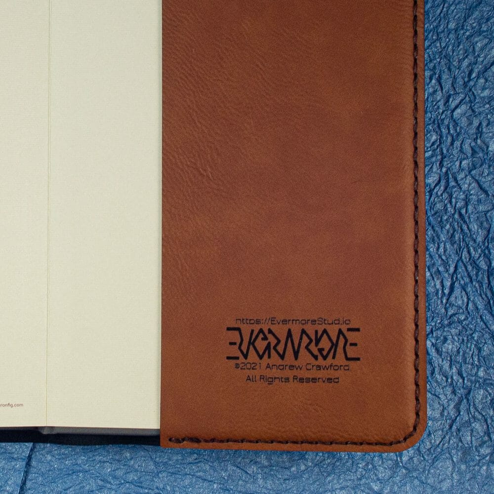 Notebook Cover Engraving Detail (Brown)