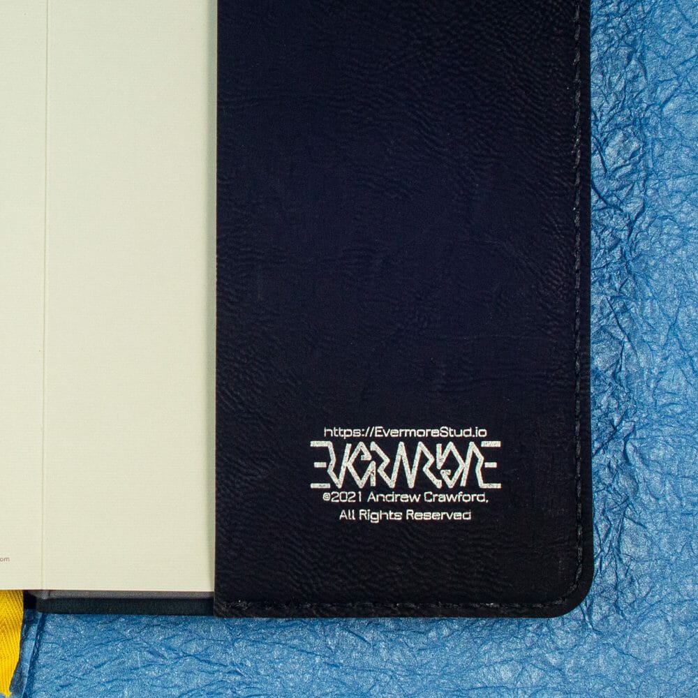 Notebook Cover Engraving Detail (Black)