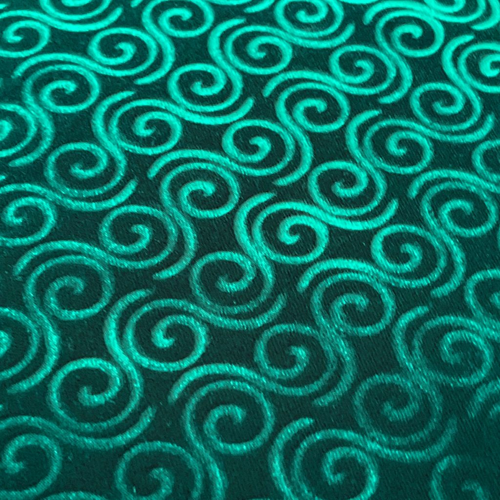 Green Velvet Embossed with Celtic Spirals