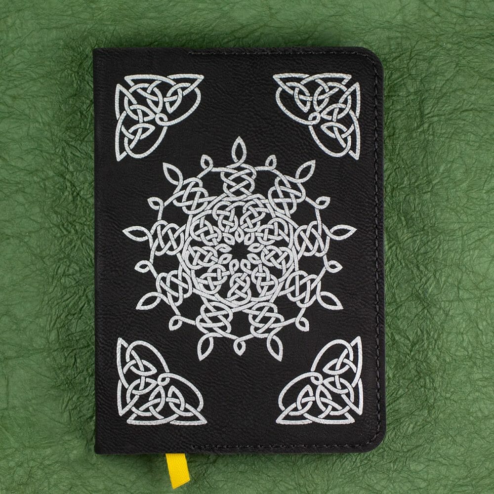 Snowflake Hardcover Journal Silver on Black