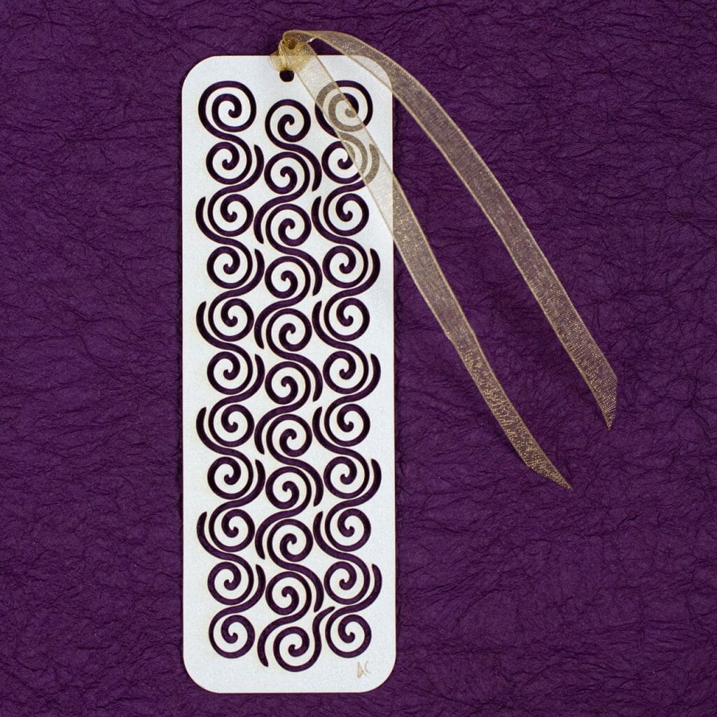 Celtic Spirals Bookmark with Gold Ribbon