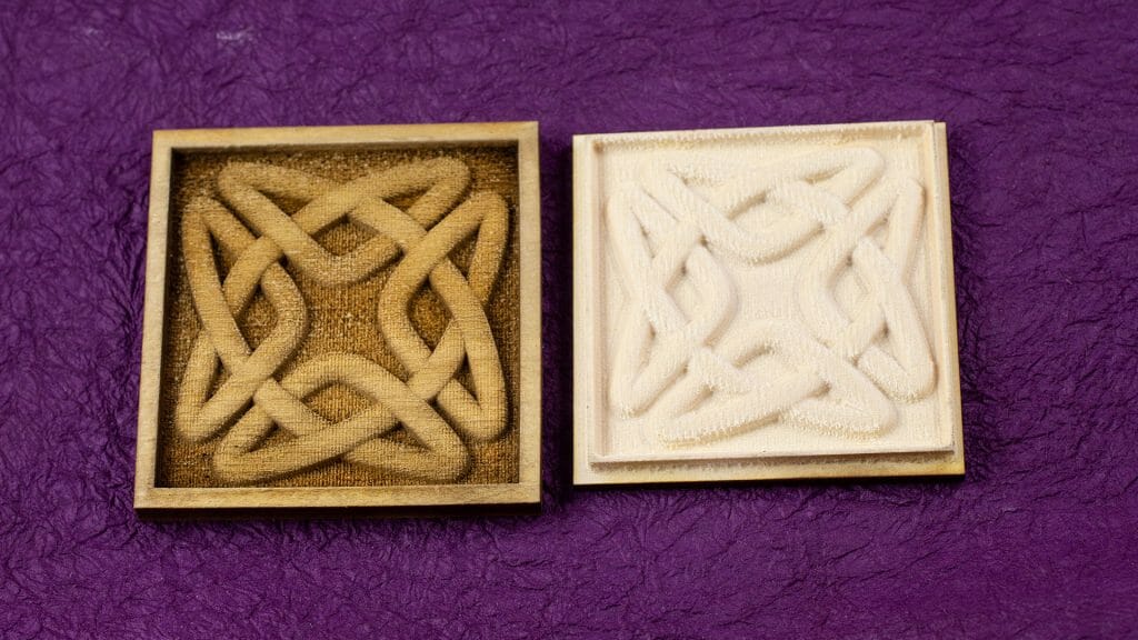 Square Celtic Knot #2 carved by laser and CNC
