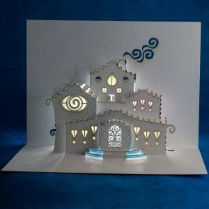 Snow Elf Manor Origamic Architecture / Kirigami Pop Up Card