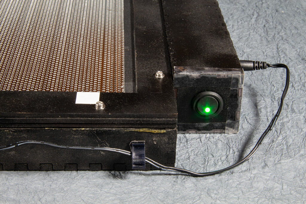 Glowforge vacuum tray switch (lit)