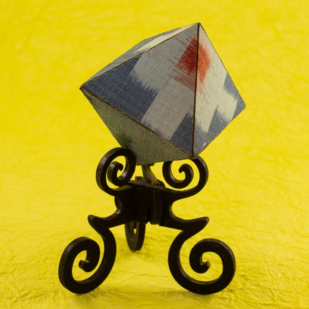 Indigo ikat octahedron
