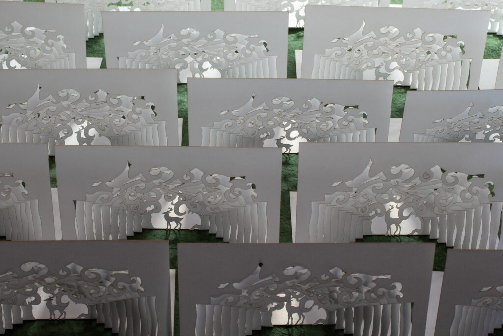 Rows of Enchanted Forest pop up cards.