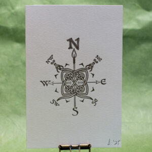 Dragons Celtic Knotwork Map Compass print
