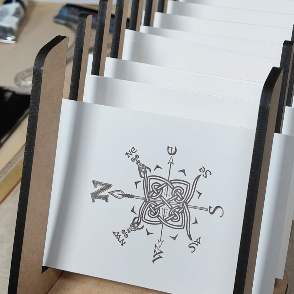 Dragons Celtic Knotwork Map Compass print on the drying rack